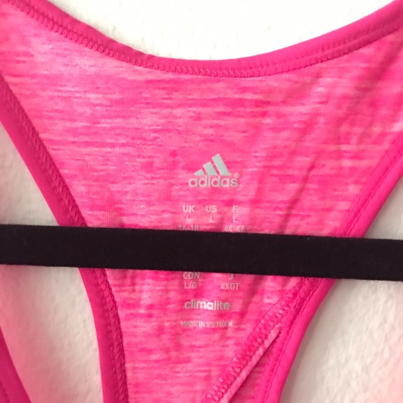 NEW adidas keyhole hot pink tank top 😎 size large - Picture 2 of 6